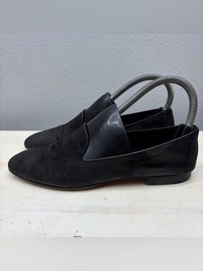 Mansur Gavriel Black Suede Pointed Loafers Size 36